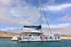 Juanita Cat - day charter catamaran - mooring side
