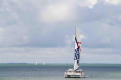 Juanita Cat - day charter catamaran - sail front